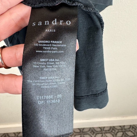 Sandro Paris Women's Graphic‎ Summer T-Shirt Short Sleeve Black Size 1 - Picture 7 of 13